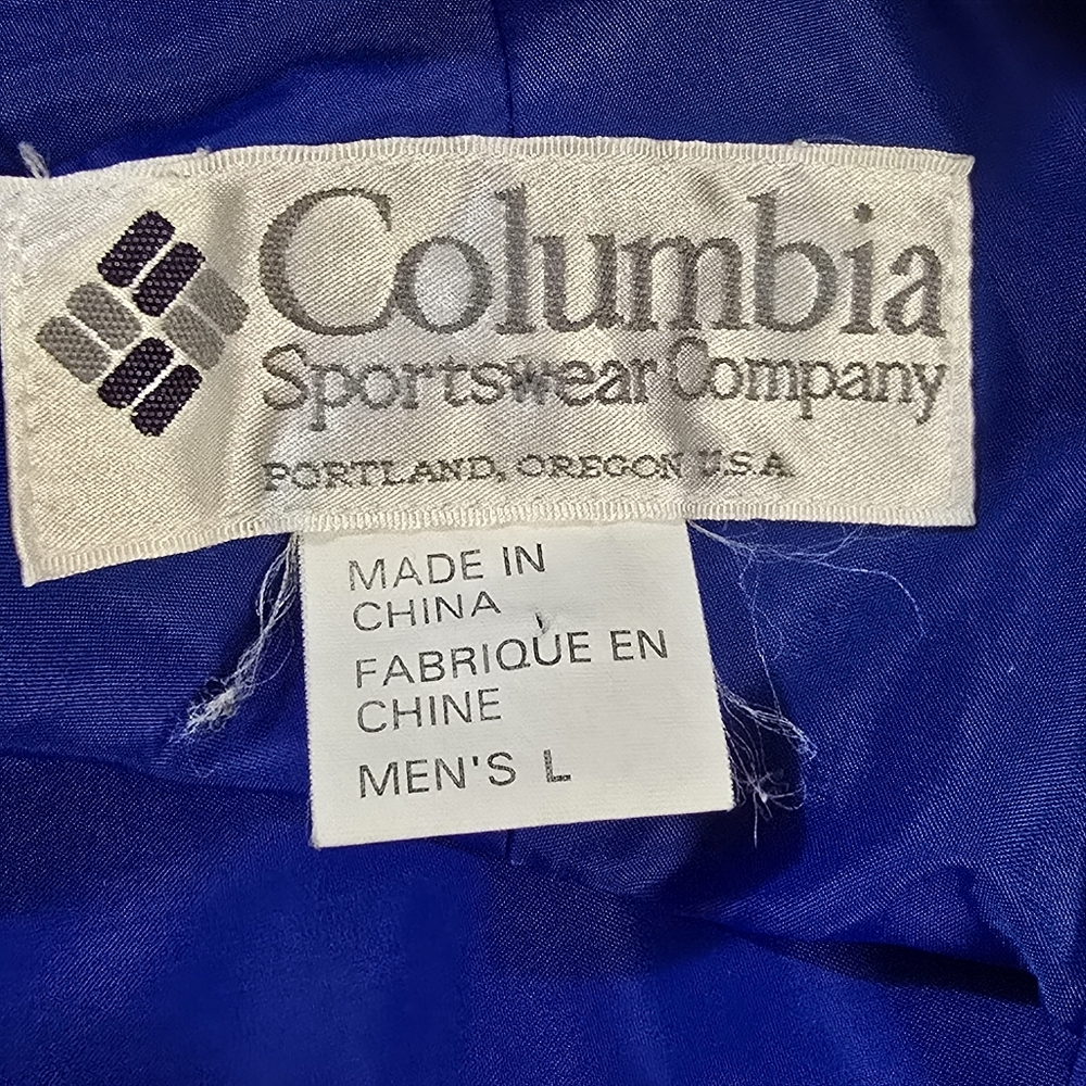 Vtg Columbia Anorak Radial Sleeve Pullover Ski Snowboard Large Blue 80s 90s - Picture 11 of 13